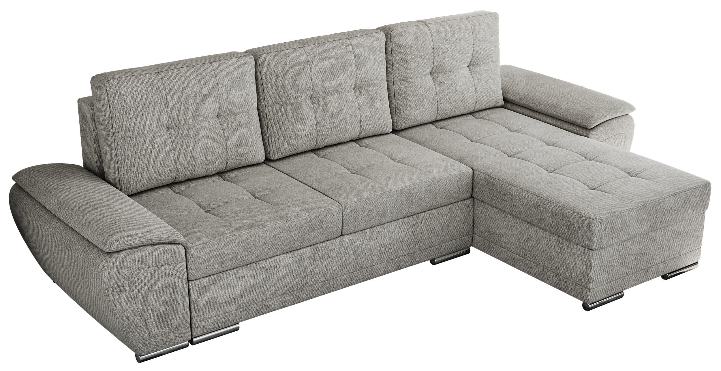 ECKSOFA UMBRIA L Hellgrau Stukture - Hellgrau/Grau, Textil (271/157cm) - MKS