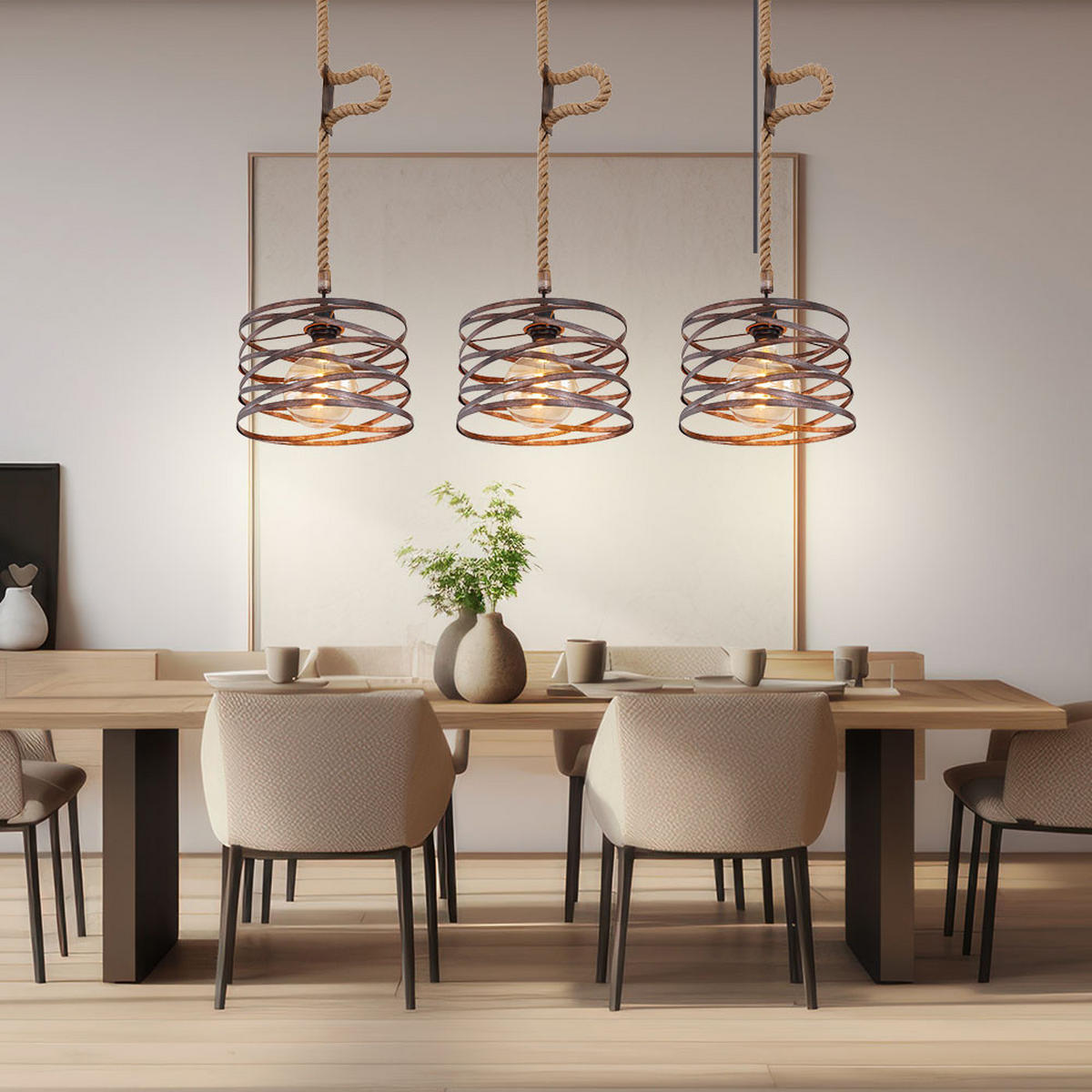 LED HÄNGELEUCHTE Metall Rostoptik Braun - Braun, Metall (115/28/120cm) - Globo Lighting