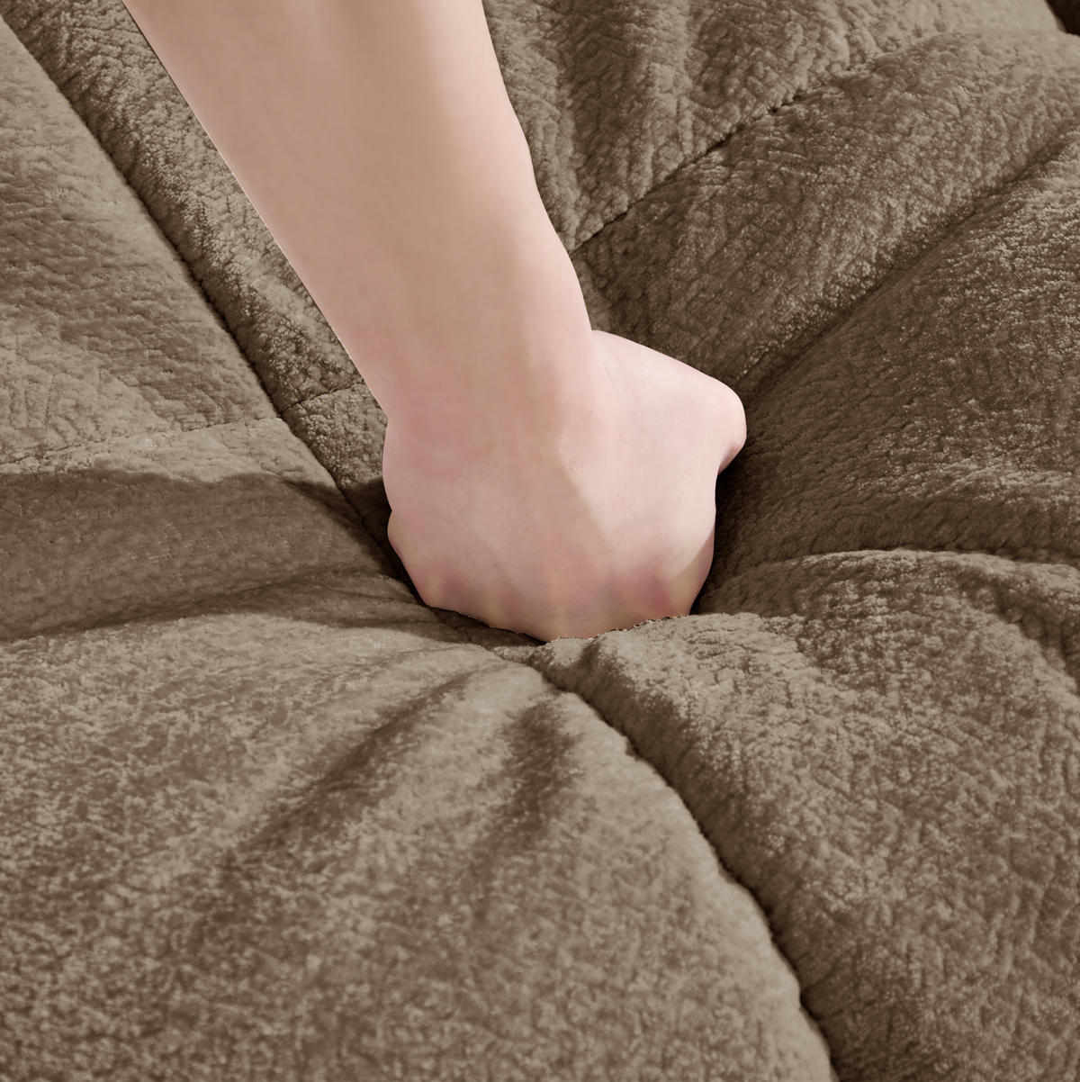 SOFA U-Form mit Steckverbindungen 4-tlg. Chenille Braun - Braun, Holz (149/90/330.1cm) - Meubliv