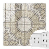 SCHLÜSSELBOX Weiß 30x30 cm – Türöffnung nach rechts - Elegantes Mosaik - Beige, Metall (30/30/5cm) - TULUP
