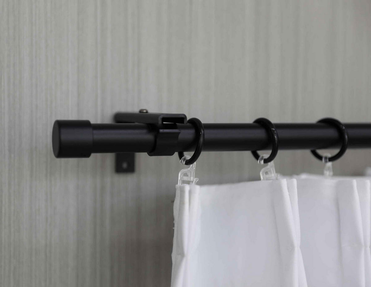 GARDINENSTANGE Ningbo Ø16/19 mm Schwarz - Schwarz, Metall (210cm) - Gardinenbox