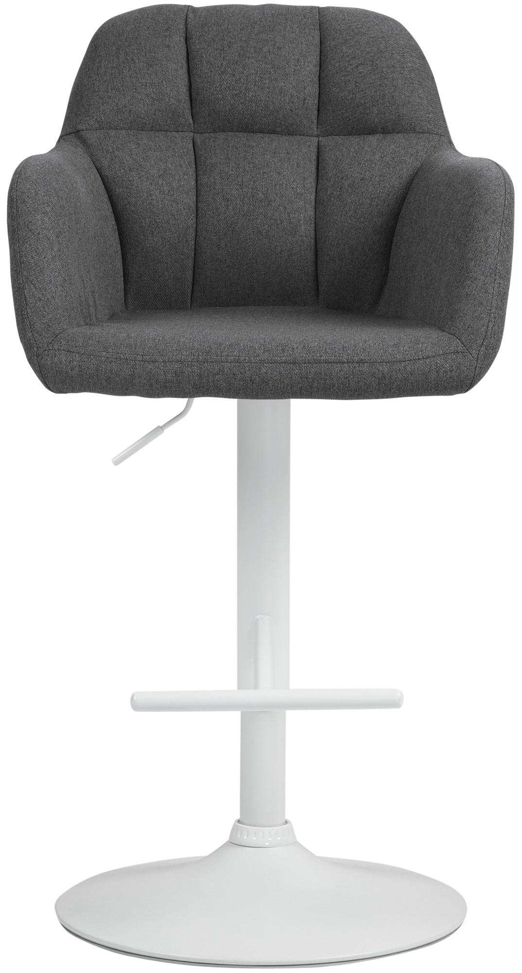 BARHOCKER Stoff dunkelgrau - Dunkelgrau/Weiß, Textil (57/97/59cm) - CLP