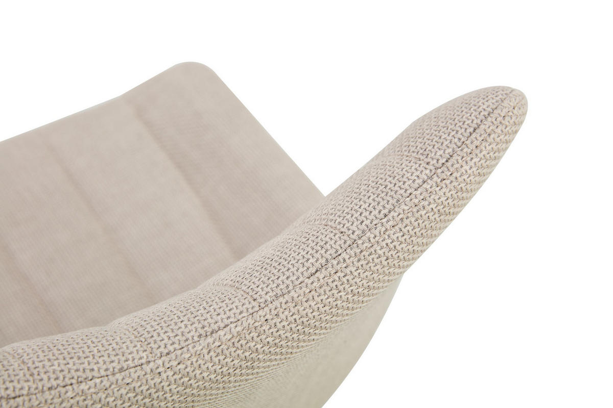 STUHL Lotta creme 2er Set - Creme/Schwarz, Textil/Metall (53/86/59cm) - Xonox