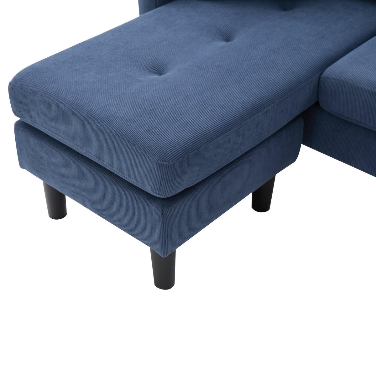 ECKSOFA DE-35388 mit Chaiselongue Blau - Blau, Holzwerkstoff (118/166cm) - ComfortXL