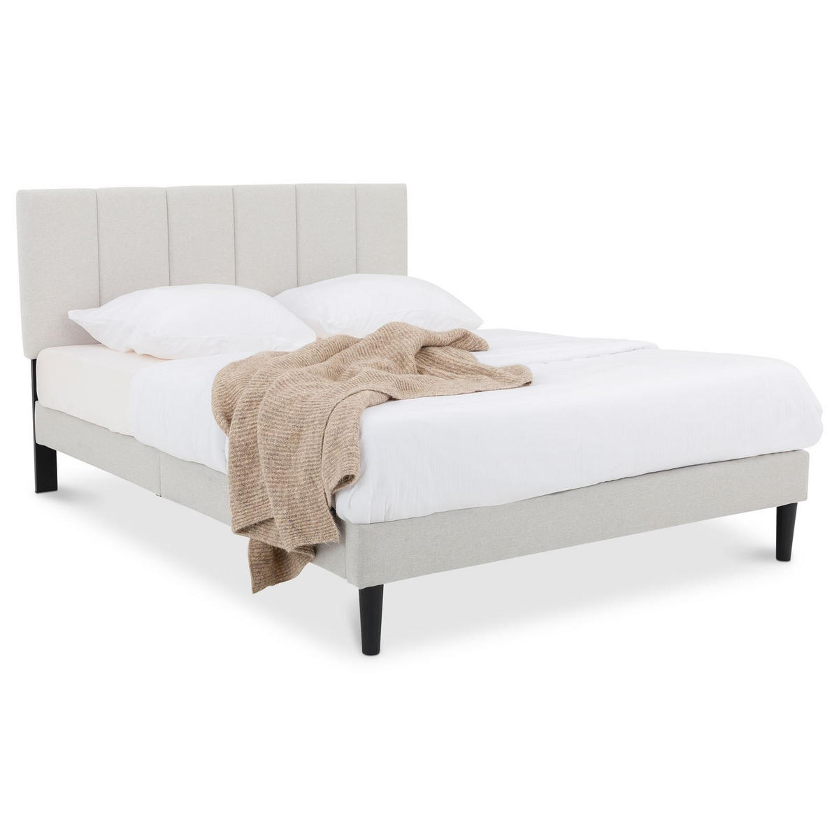 POLSTERBETT OLBIA 140x200 cm hellgrau - Hellgrau, Textil (140/200cm) - IDIMEX