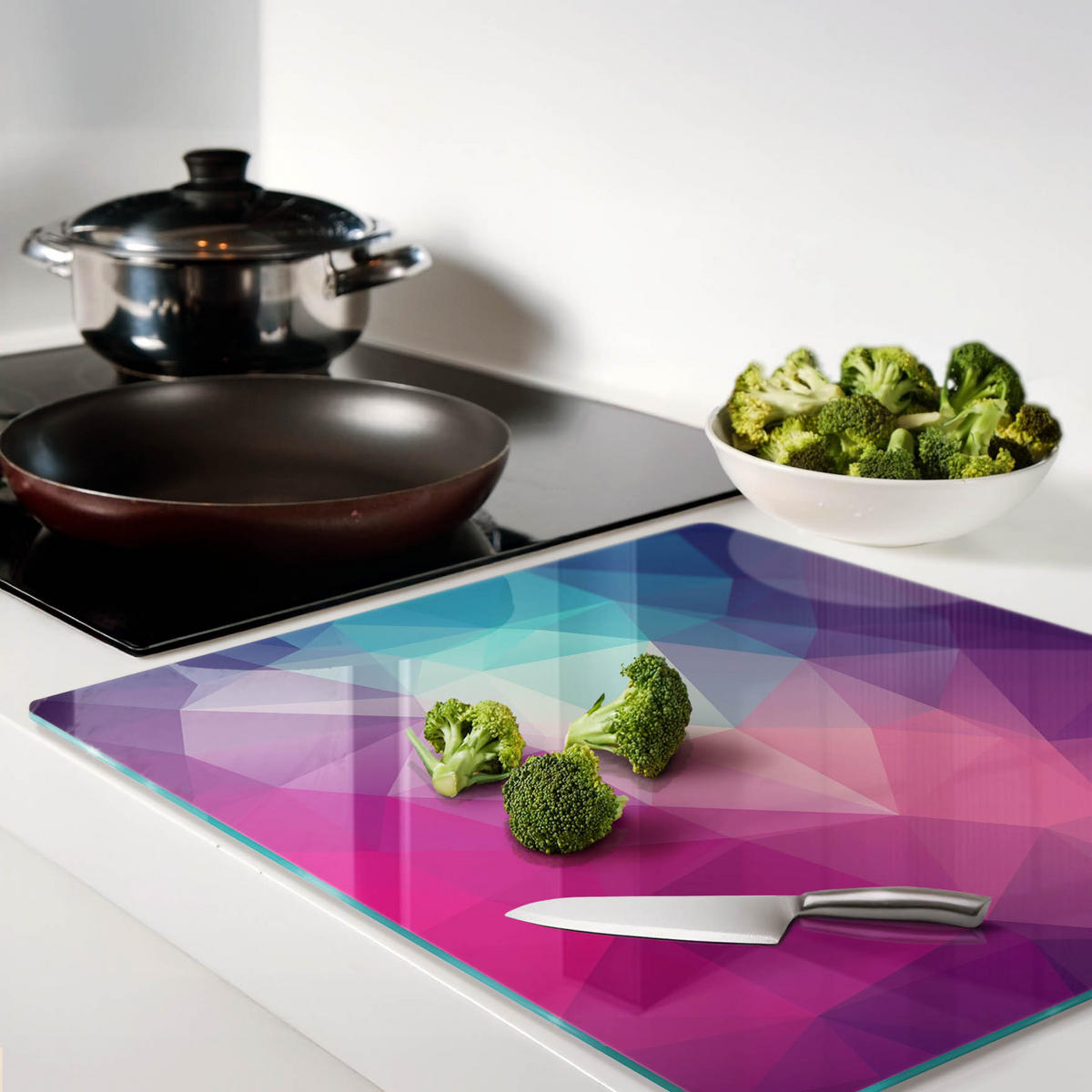 GLASPLATTE 60x52 cm Abstrakt - Multicolor, Glas (60/0.4/52cm) - TULUP