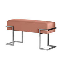 POLSTERBANK CELY 80 cm, Rosa, Chromgestell - Chromfarben/Pink, Textil/Metall (80/42/34cm) - Bettso