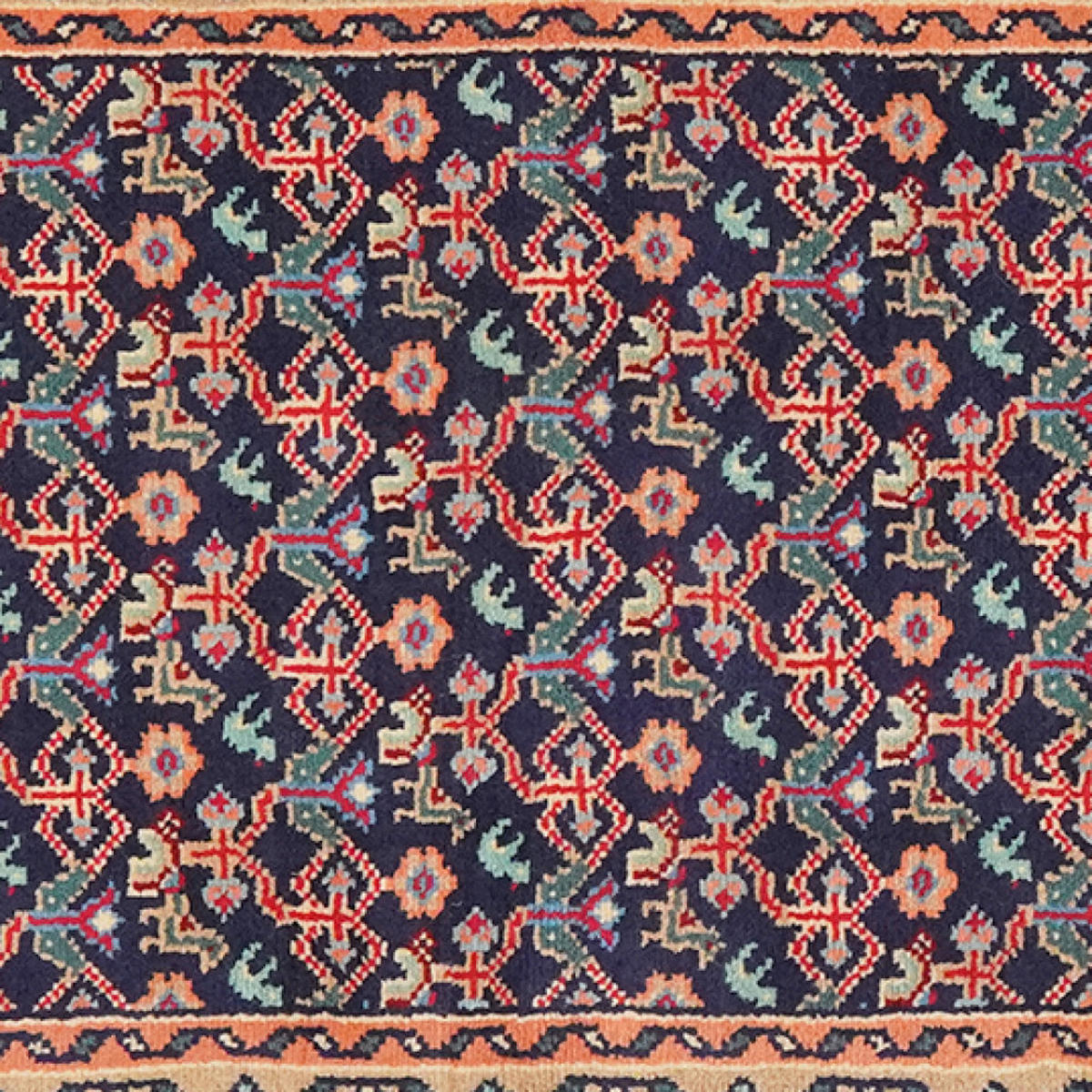 TEPPICH Assadabad Blau 237/71 cm Schurwolle - Blau, Textil (71/237cm) - Looma