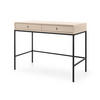 KONSOLENTISCH Molly Beige, Schwarze Beine, Schminktisch mit Schubladen - Beige/Schwarz, Holzwerkstoff/Metall (50/104/78cm) - Bettso