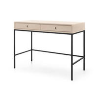 KONSOLENTISCH Molly Beige, Schwarze Beine, Schminktisch mit Schubladen - Beige/Schwarz, Holzwerkstoff/Metall (50/104/78cm) - Bettso