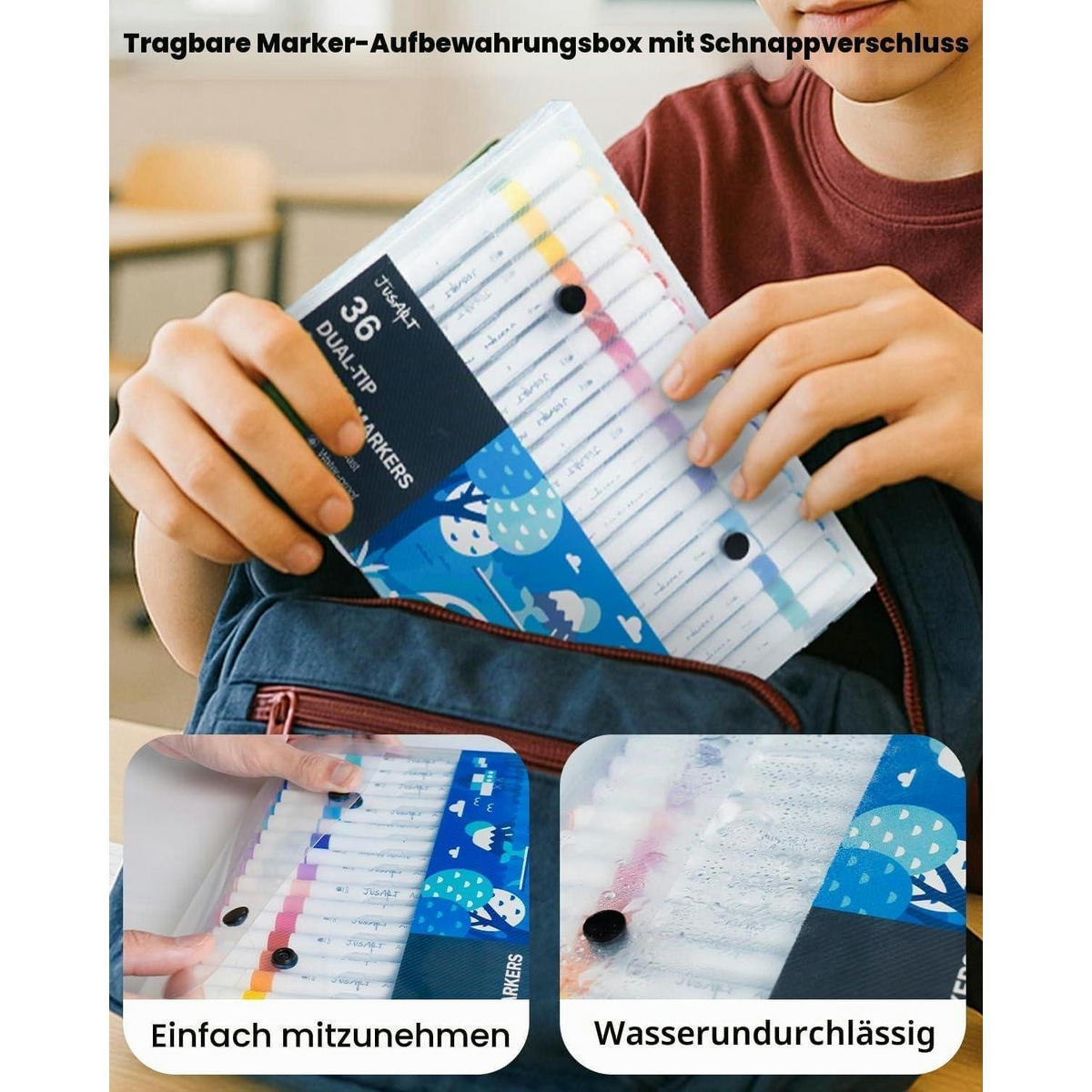 ACRYLSTIFTE 24er Set Doppelspitze Wasserfest - Multicolor, Kunststoff (10/3/15cm)