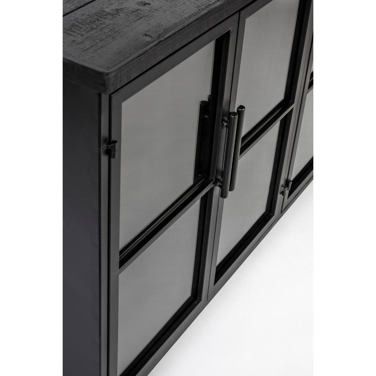 AUFBEWAHRUNGSSCHRANK Ferre Kast auf Rollen Niedrig Holz/Metall Schwarz - Schwarz, Holz (35/75/120cm) - Housecraft Living