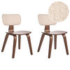 ESSZIMMERSTUHL 2er-Set Hellbeige/Dunkelbraun Lucinda - Beige/Dunkelbraun, Textil (49/79/55cm) - Beliani