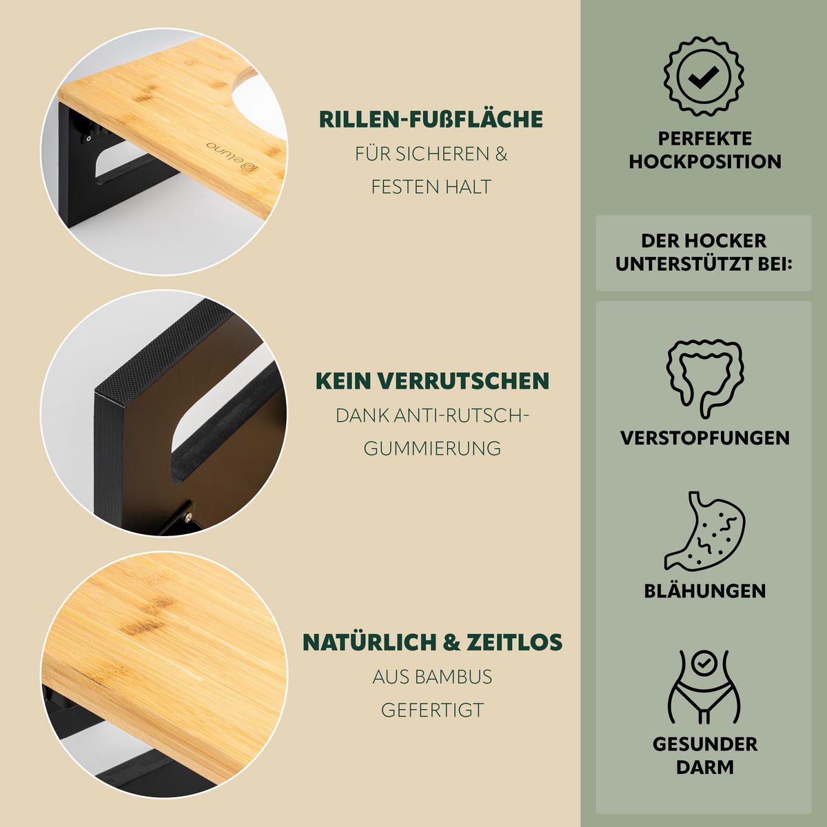 TOILETTENHOCKER Bambus, schwarz - Schwarz, Holz (43.5/18.5/28cm) - eluno