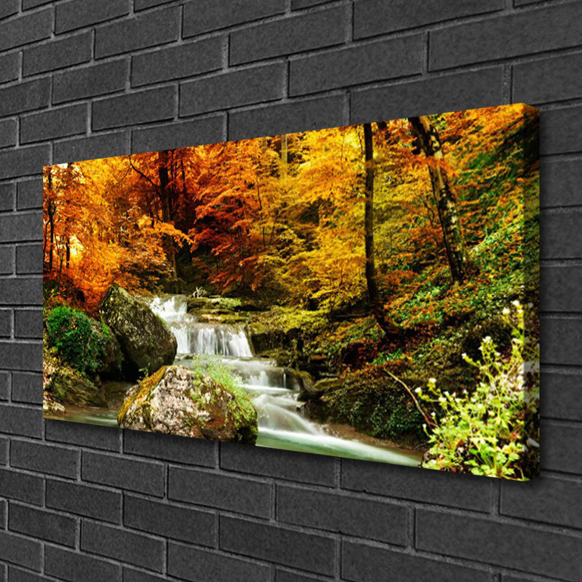 LEINWANDBILD 100x50 cm Herbstlandschaft - Waldgrün/Orange, Textil (100/4cm) - TULUP