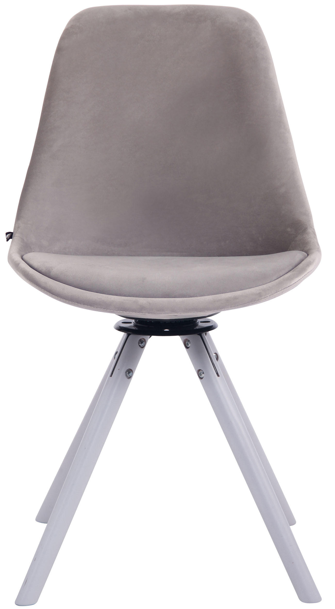 ESSZIMMERSTUHL Troll Samt, Gestell Buchenholz Rund Weiß Grau - Weiß/Grau, Holz/Buchenholz (48/84/56cm) - TPFLiving