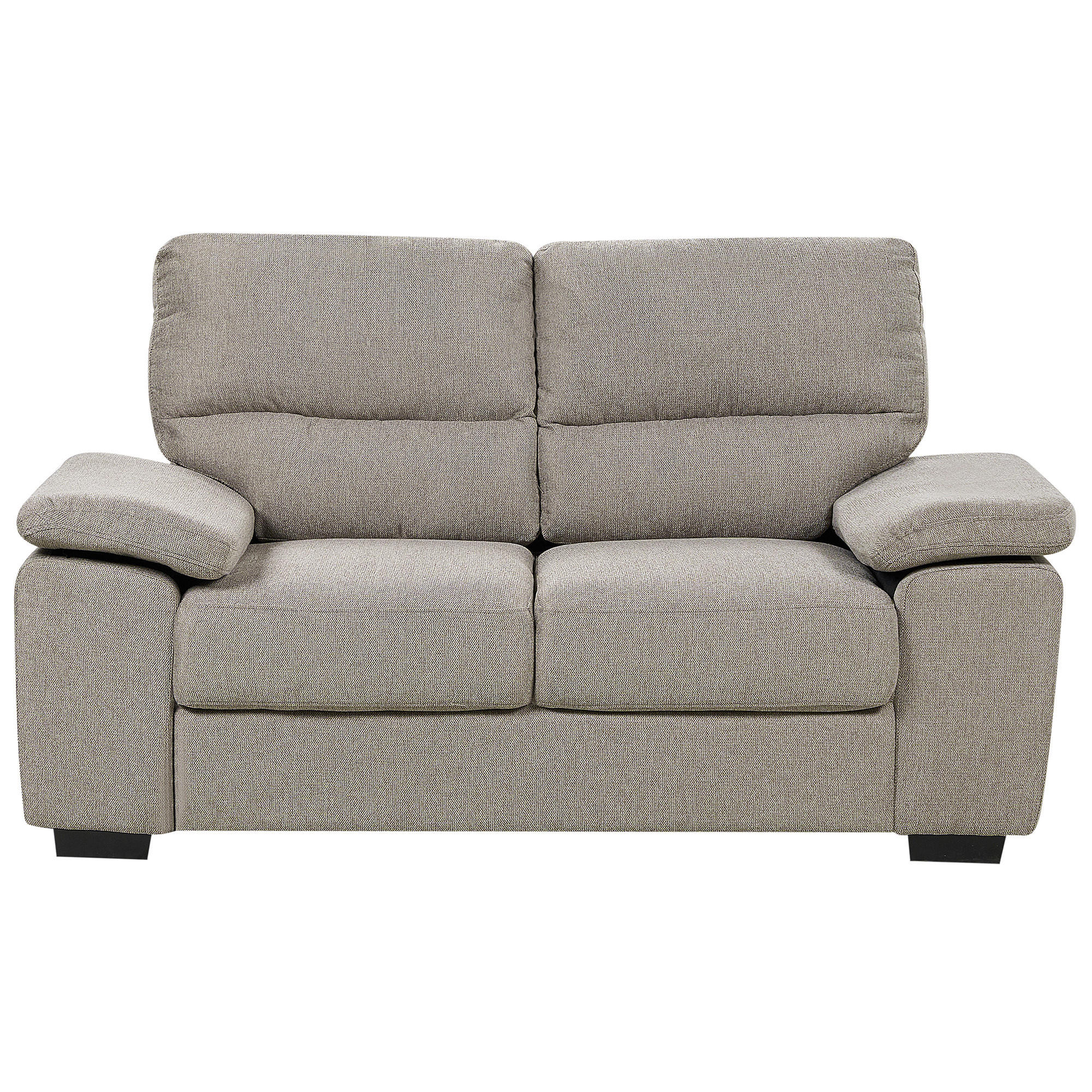 2-SITZER-SOFA hellbraun Vogar - Schwarz/Braun, Textil (156/90/74cm) - Beliani