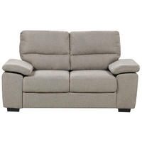 2-SITZER-SOFA hellbraun Vogar - Schwarz/Braun, Textil (156/90/74cm) - Beliani