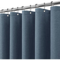 DUSCHVORHANG Leinen 182 x 214 cm Marineblau - Dunkelblau, Textil (182/214cm)