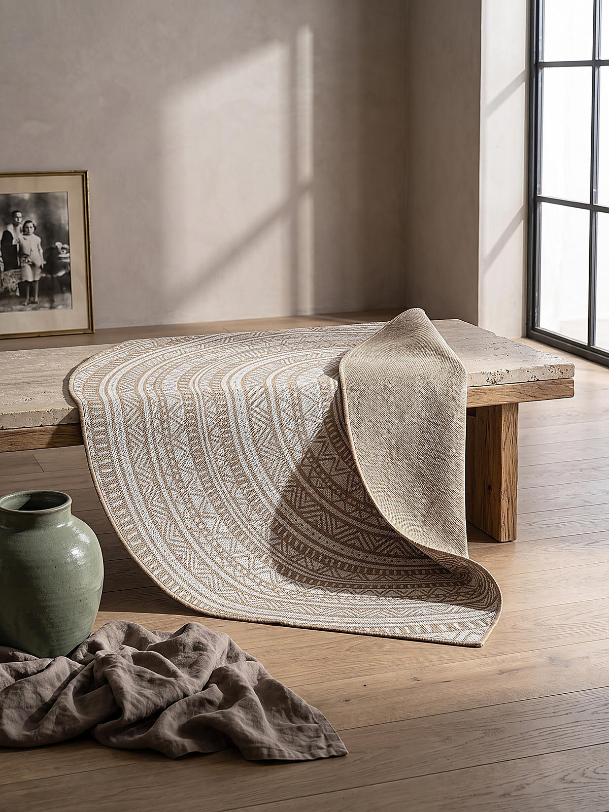 FLACHWEBTEPPICH Orientalisch BORNO Polypropylen Natur 140 x 200 cm - Beige, Textil (140/200cm) - KADIMA DESIGN