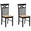 ESSZIMMERSTUHL 2er-Set Gummibaumholz schwarz/hellbraun Houston - Hellbraun/Schwarz, Holz (44/94/45cm) - Beliani