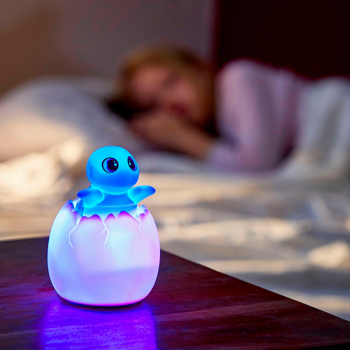 LED-AKKU-NACHTLICHT - mit Schlummermelodien, Fernbedienung und Farbwechsel für Kinder, Schildkröte - Blau, Kunststoff (8.5/8.5/13cm) - Northpoint
