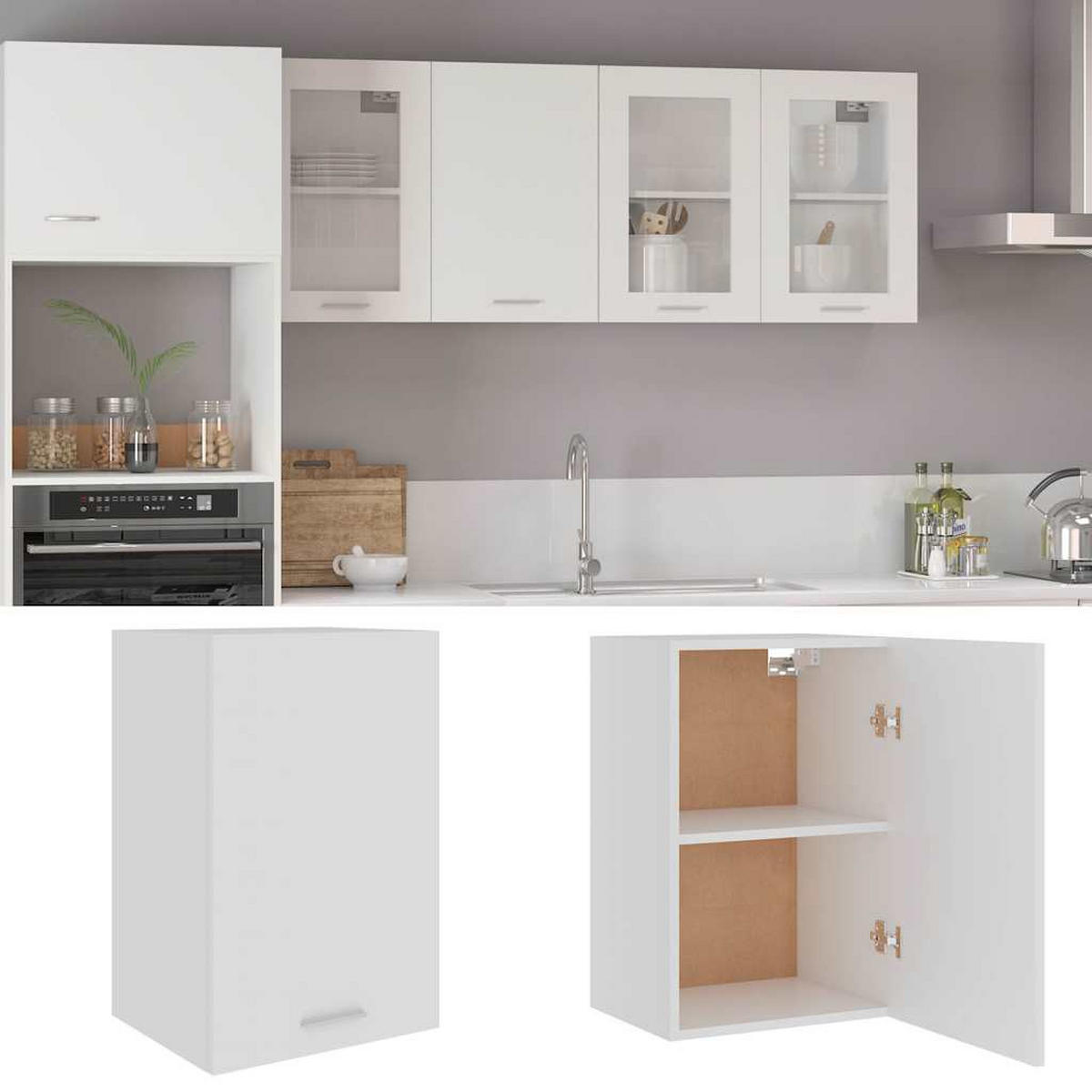 HÄNGESCHRANK Weiss 39,5/31/60 Cm Holzwerkstoff - Weiß, Holzwerkstoff (31/60/39.5cm) - vidaXL