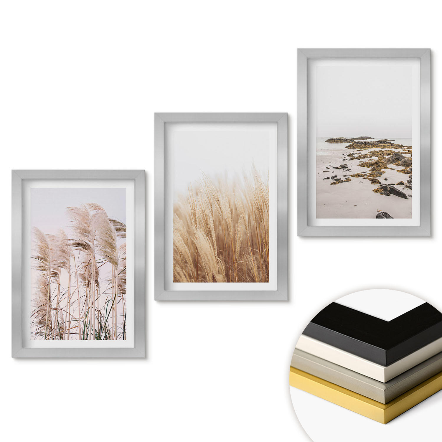 ArtPrintCave Wandbilder Silber 20x30 cm