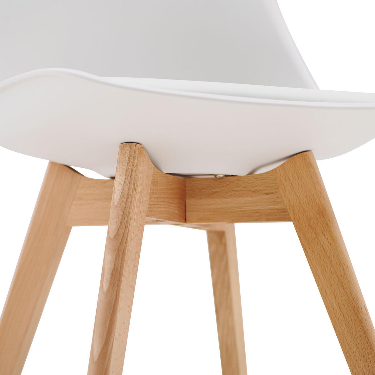 KÜCHENSTUHL 4er-Set Kunststoff Weiß - Weiß, Holz (46/80/45cm) - Homestyle4u