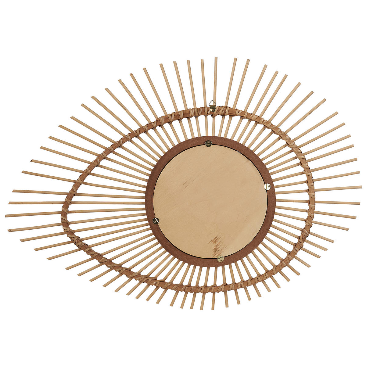 WANDSPIEGEL Bambusholz natürlich oval 63/45 cm Bario - Beige/Naturfarben, Holz (63/45/3cm) - Beliani