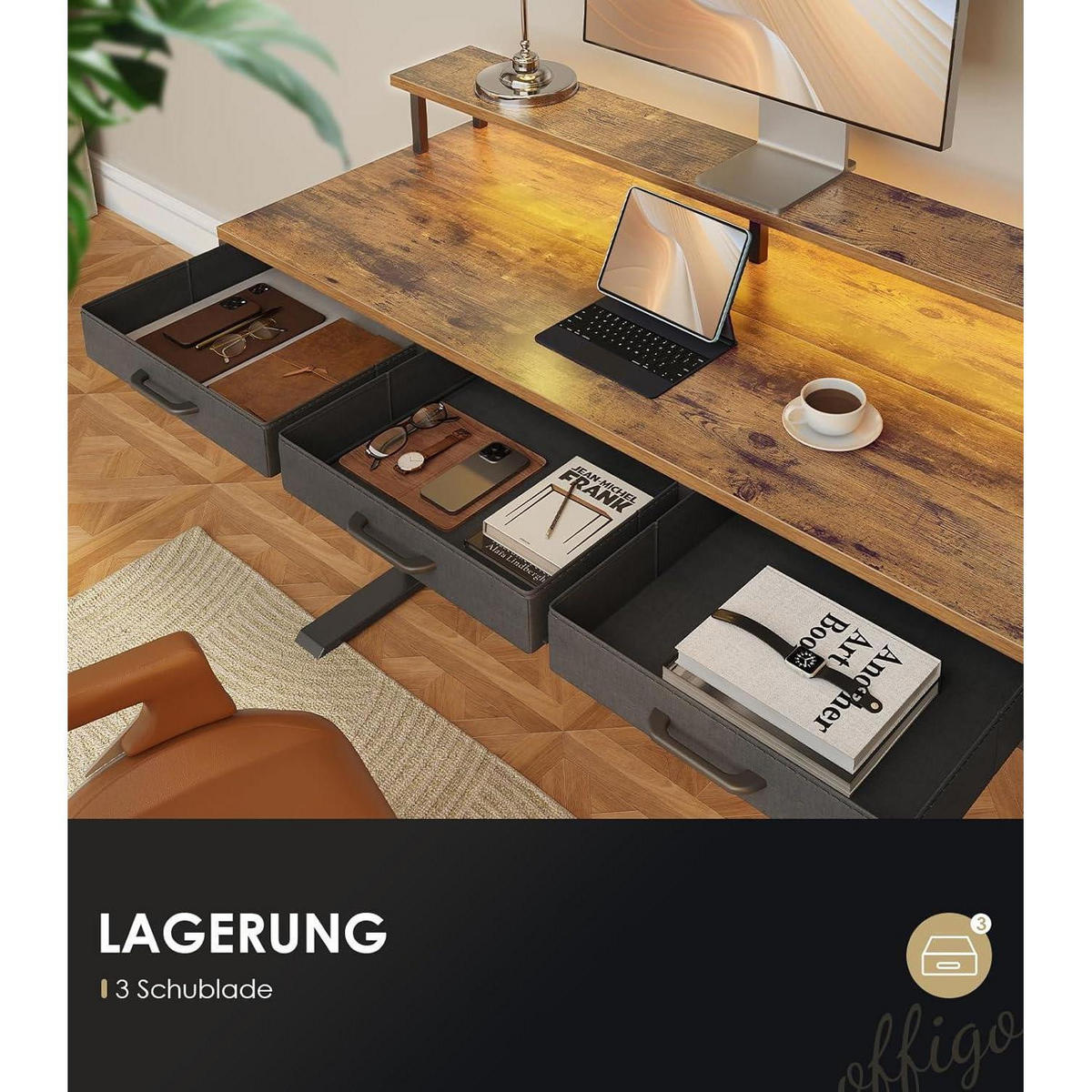 SCHREIBTISCH elektrisch höhenverstellbar 140 cm Braun - Braun, Holzwerkstoff (54/140/78cm)