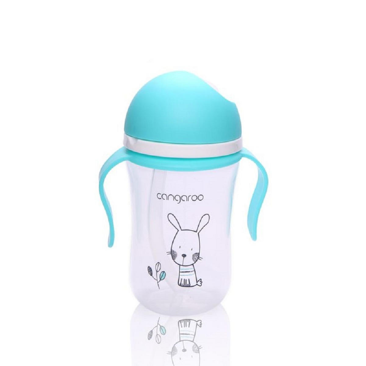 TRINKFLASCHE Trinklernbecher Bunny 300 ml C0587 blau Silikon, Kunststoff, Anti-Kolik, Anti-Kolik-Entlüftung, Deckel - Blau, Kunststoff (10/15/7cm) - Cangaroo