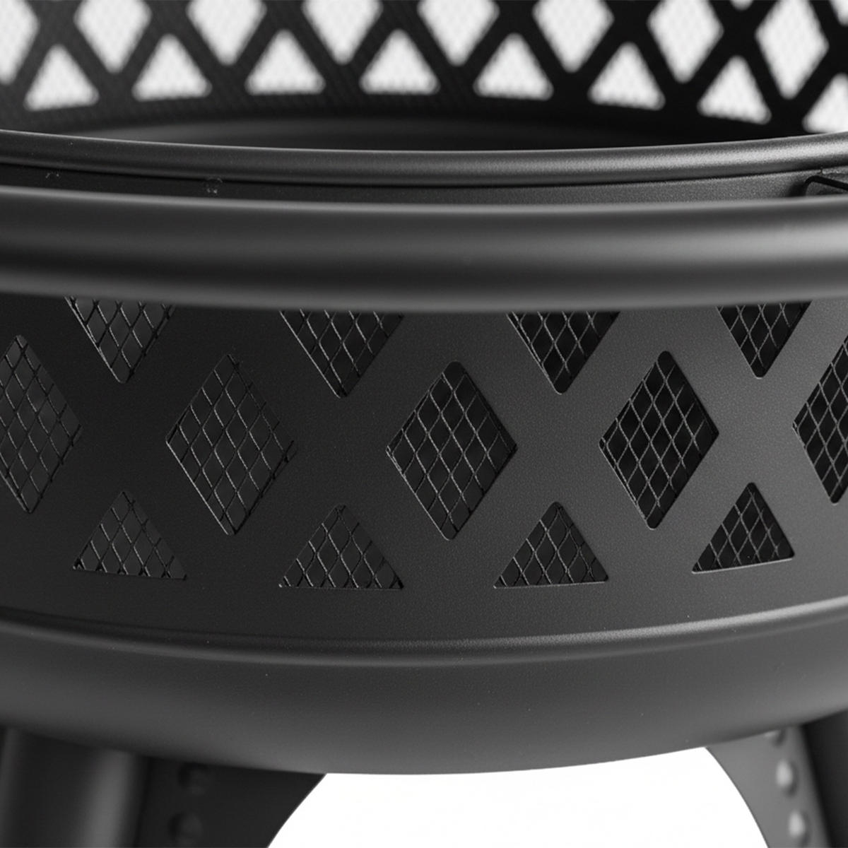 FEUERSCHALE - Schwarz, Metall (80.5/65/80.5cm) - Relaxdays