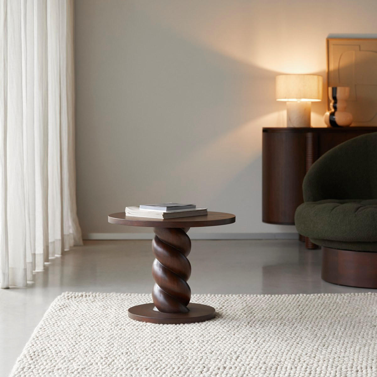 BEISTELLTISCH Liza Braun aus Dunkles Mindiholz - Braun, Holz (55/55/45cm) - Tikamoon