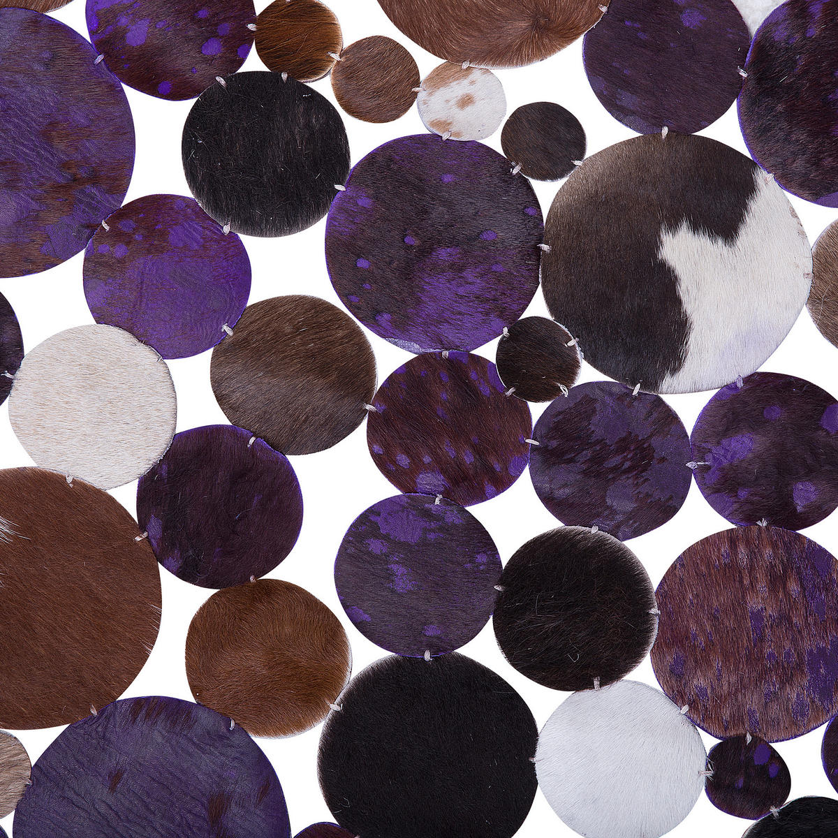 KURZFLOR-TEPPICH Sorgun 140/140 cm - Multicolor, Fell (140/140cm) - Beliani