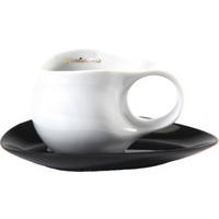 ESPRESSO Tasse mit Untertasse 2 tlg weiß / schwarz - Multicolor/Weiß, Keramik (0.1L) - Luigi Colani Porzellan