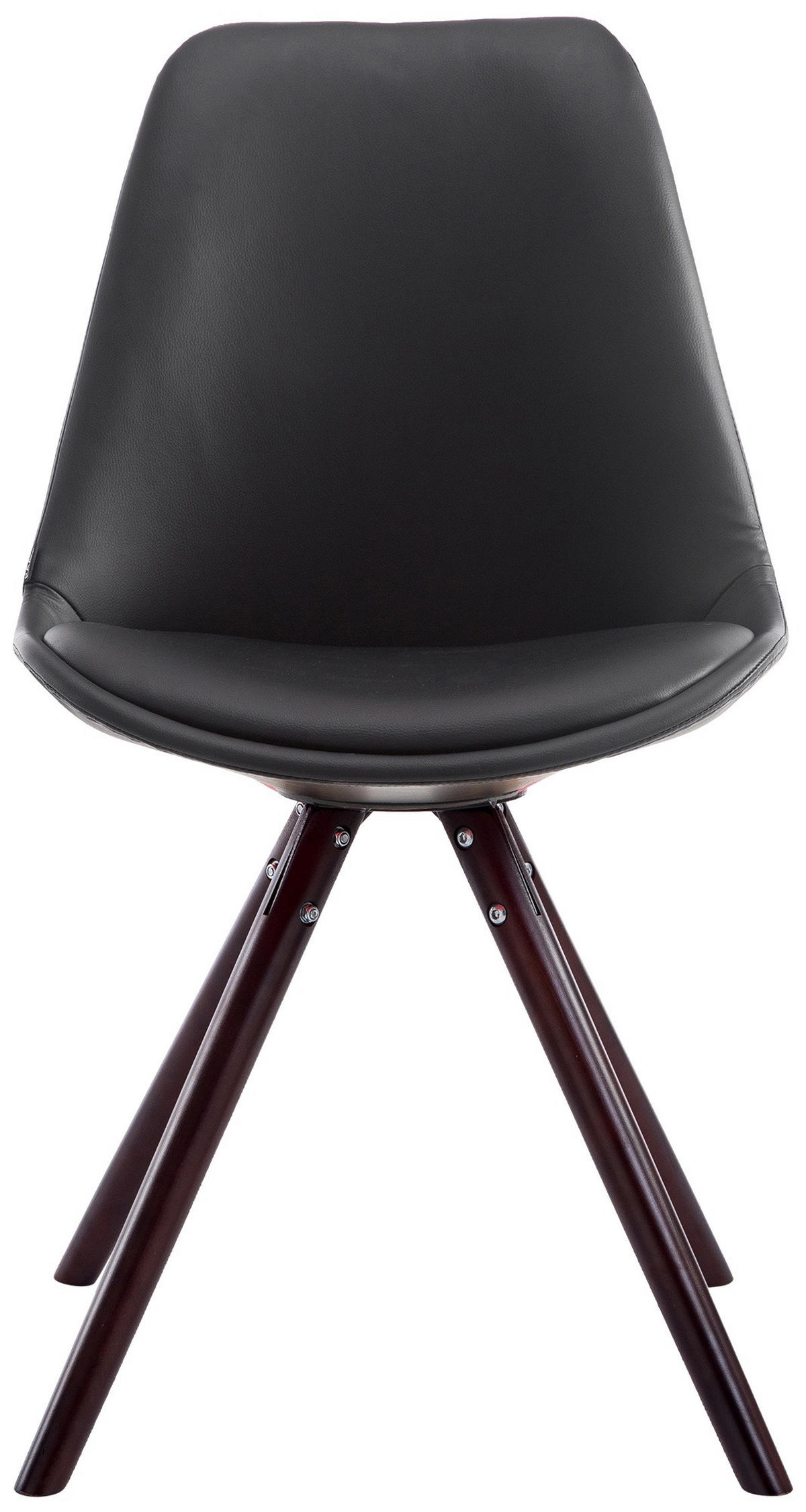 STUHL Lederlook Schwarz - Schwarz/Cappuccino, Holz/Textil (48/84/56cm) - CLP