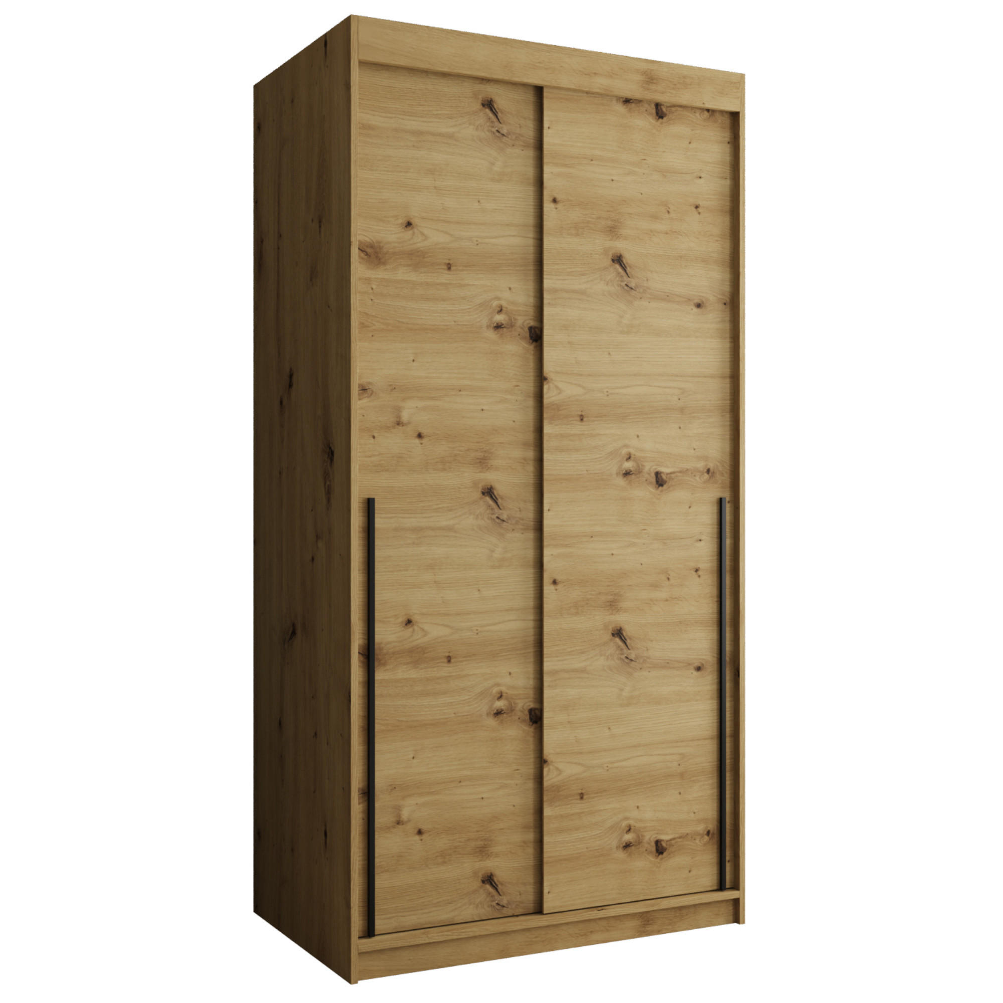 Home Collective ŠATNÍ SKŘÍŇ S POSUVNÝMI DVEŘMI 100 cm šířka, Artisan s černým úchytem