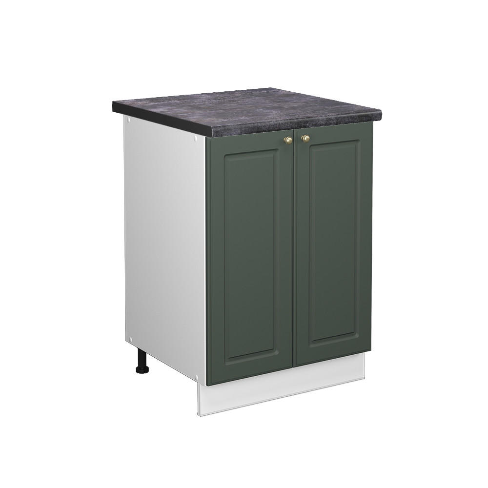 KÜCHENUNTERSCHRANK Fame-Line Grün-Gold Landhaus 60 cm , AP Anthrazit - Weiß/Grün, Holzwerkstoff (60/82/60cm) - Vicco