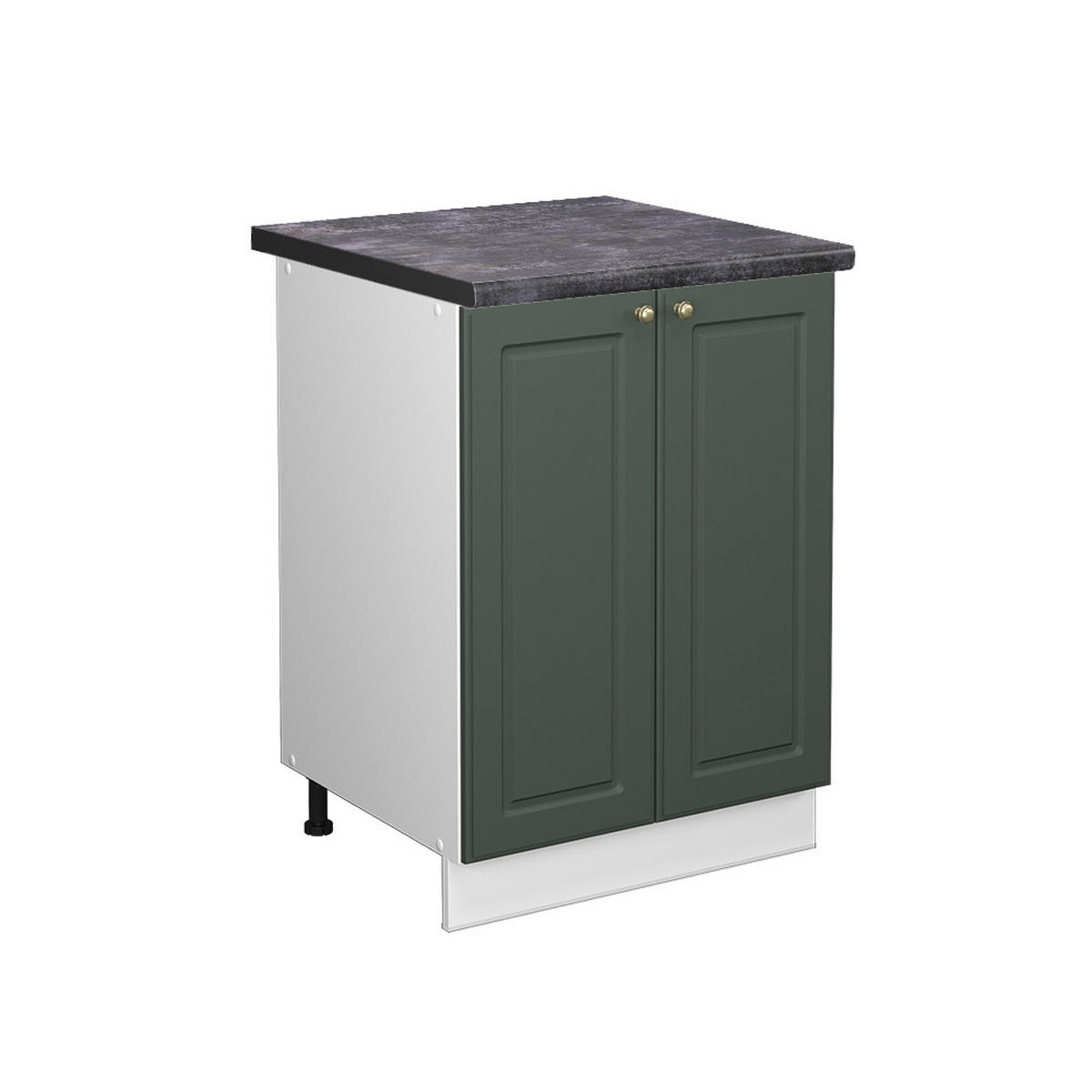 KÜCHENUNTERSCHRANK Fame-Line Grün-Gold Landhaus 60 cm, AP Anthrazit - Weiß/Grün, Holzwerkstoff (60/82/60cm) - Vicco