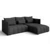 ECKSOFA L Form Cosmova Grau 245/182/83 cm mit Schlaffunktion - Schwarz/Grau, Kunststoff/Textil (245/182cm) - AX Living