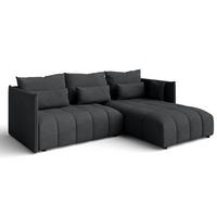 ECKSOFA L Form Cosmova Grau 245/182/83 cm mit Schlaffunktion - Schwarz/Grau, Kunststoff/Textil (245/182cm) - AX Living