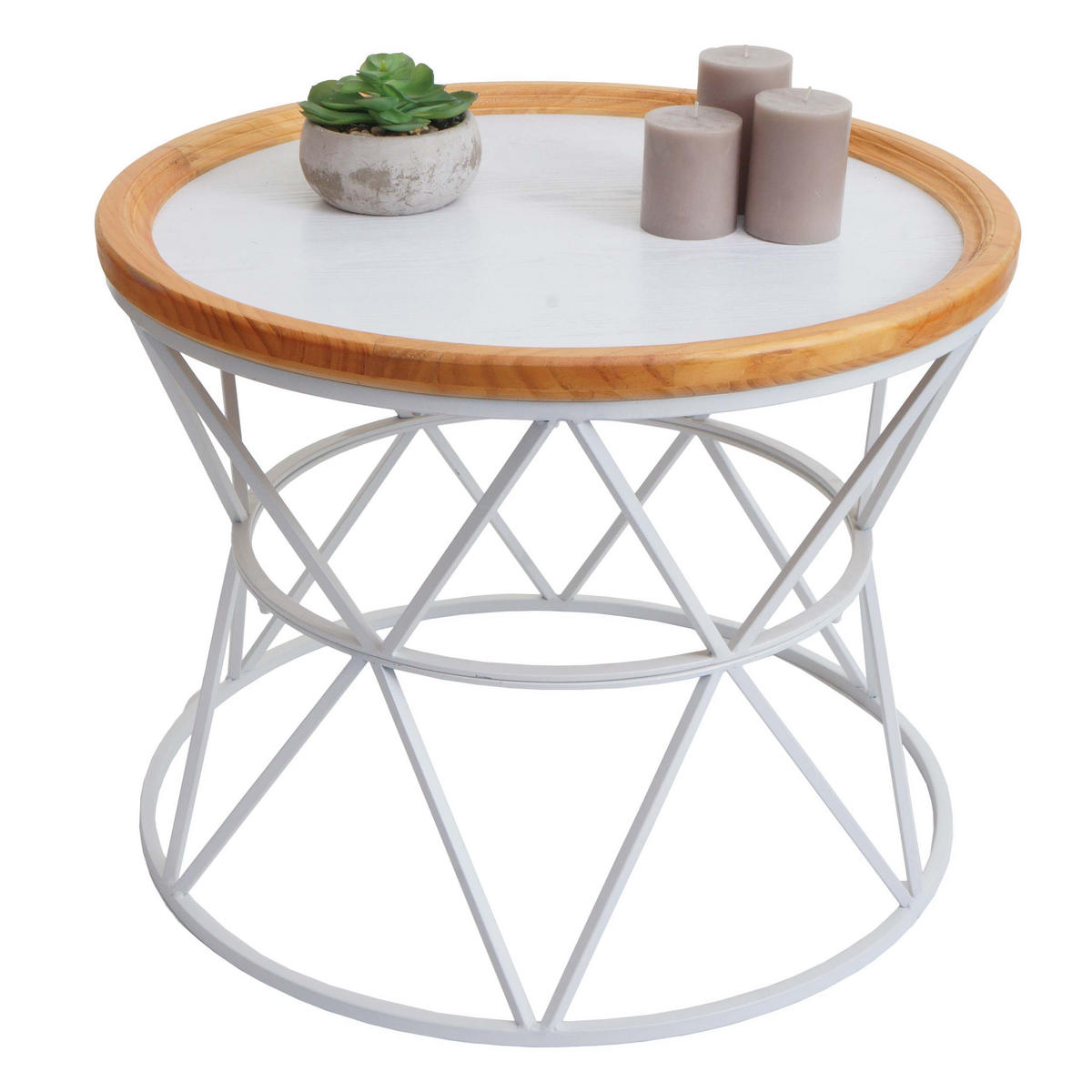 COUCHTISCH rund Weiß - Weiß, Holz (66/66/51cm) - MCW