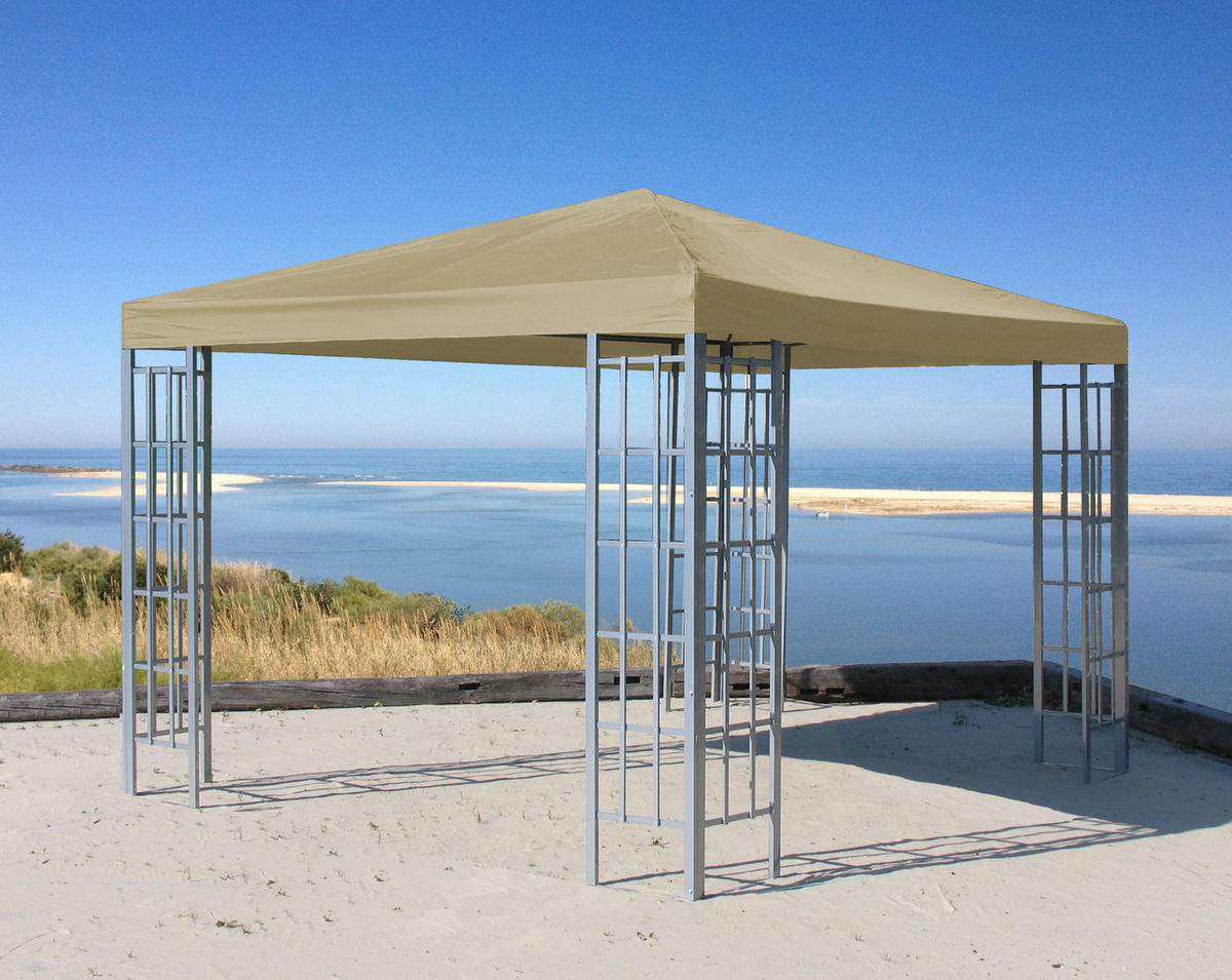 ALUOPTIK Pavillon 3x3m Anthrazit - Beige, Metall (300/256/300cm) - QUICK STAR