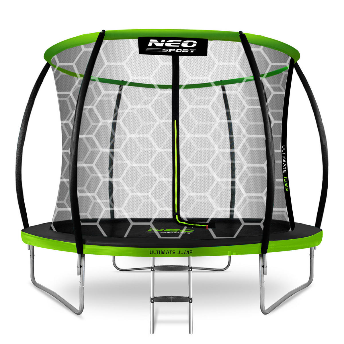 PROFILIERTES Gartentrampolin 10 ft/312 cm mit Innennetz - Grün, Metall (312/312cm)