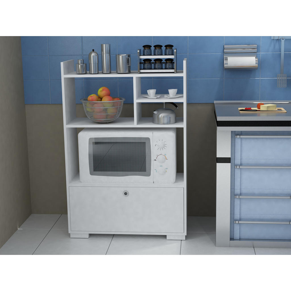 Thumbnail - moebel17 Mehrzweckschrank, Weiß, Holzwerkstoff, 3 Fächer, Rechteckig, 90x134x35 cm, Waschküche, Mehrzweckschränke