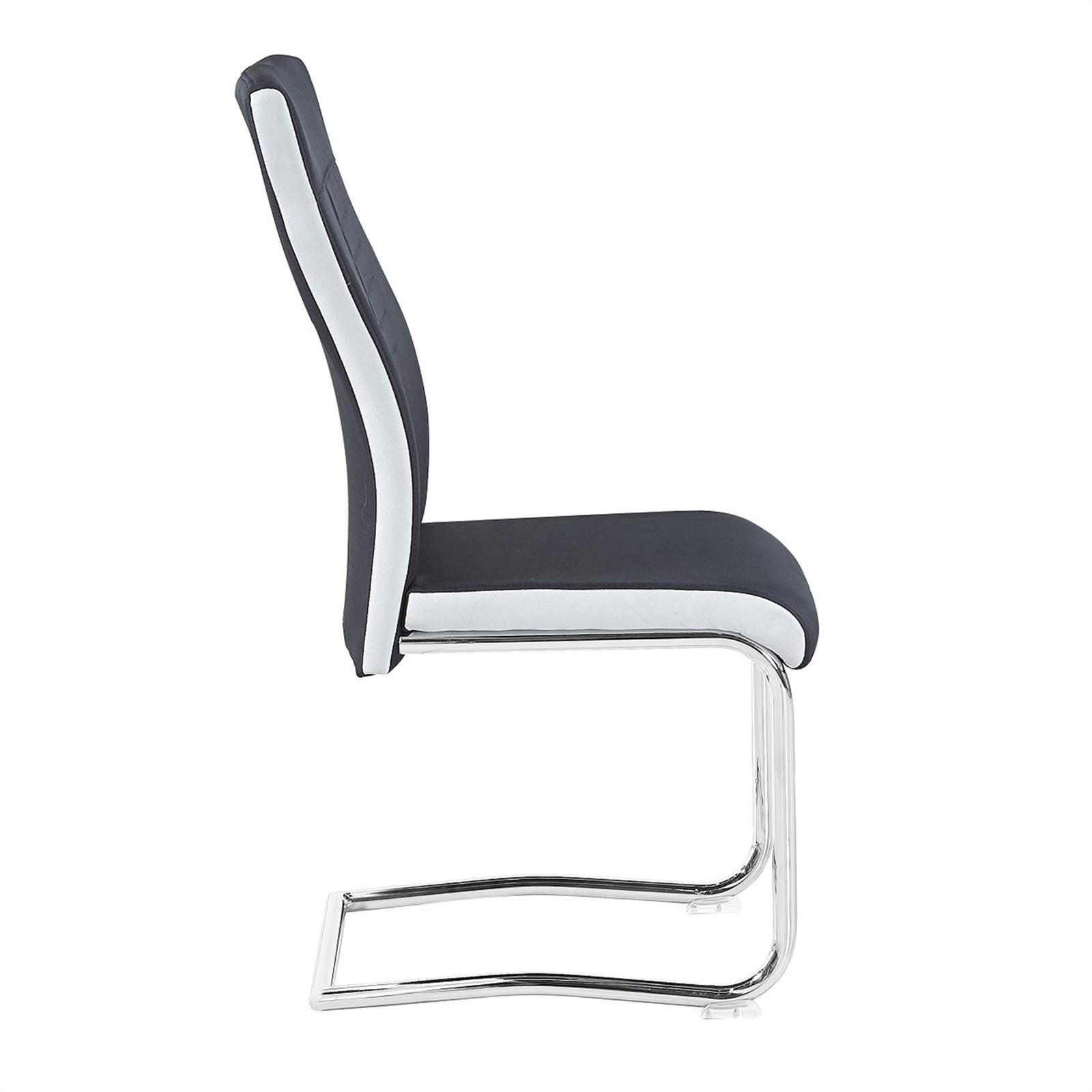 ESSZIMMERSTUHL ALBA 4ER-SET - Schwarz/Weiß, Textil (43/98/57cm) - CARO-Möbel
