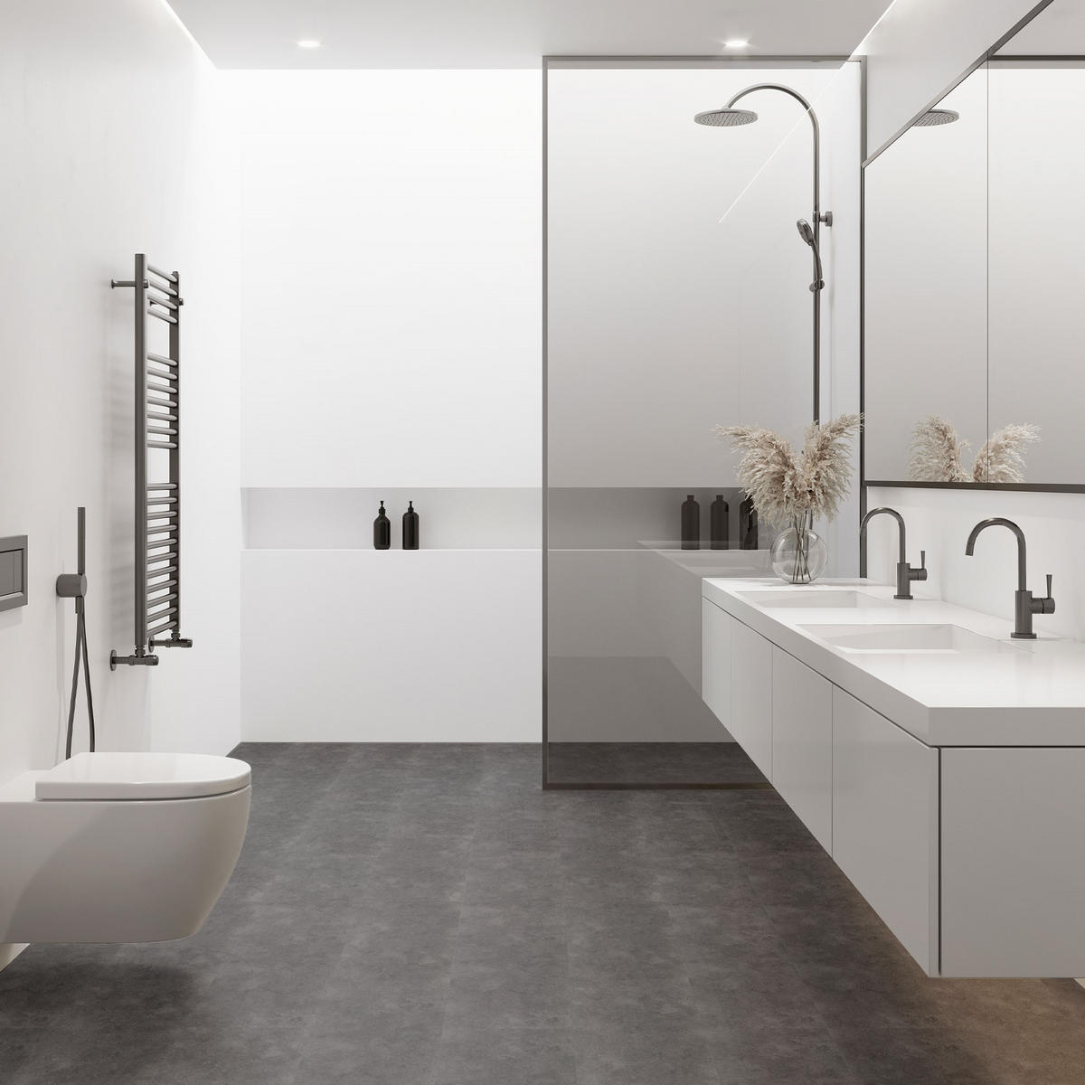 VINYLOVÁ PODLAHA s klikovým systémem 1,86 m²/10 lamel, PVC podlahová krytina, dub rustikální světlý, vzhled dřeva - tmavě šedá, plast/umělá hmota (61.5/31/0.42cm) - ML-DESIGN