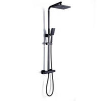 ÜBERKOPFBRAUSESET Thermostat Schwarz 30" Gleitstange - Schwarz, Metall (27/112/18cm) - Kaket