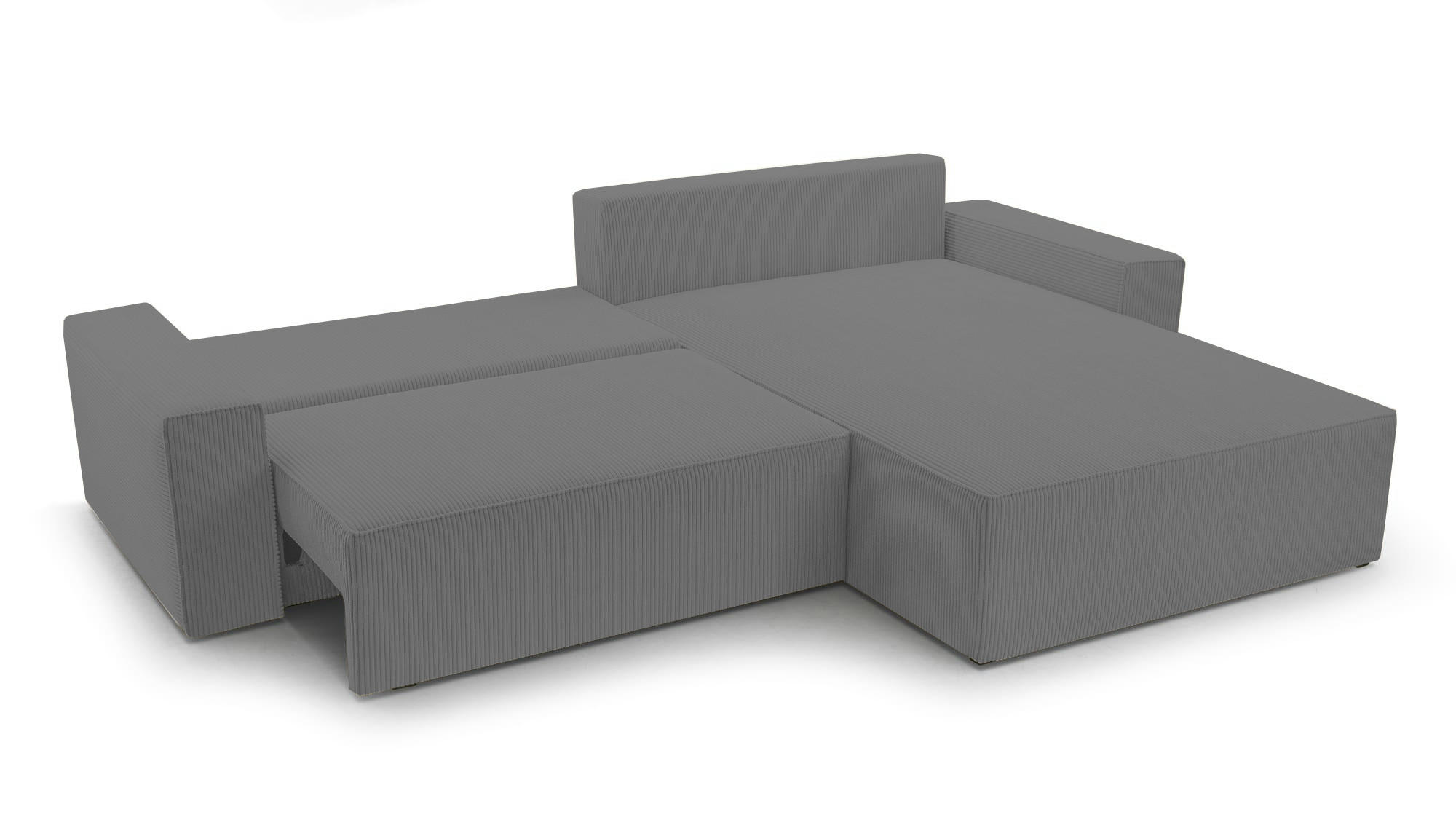 ECKSOFA - Denver L - Dunkelgrau - Dunkelgrau, Holz (290/200cm) - Möblo